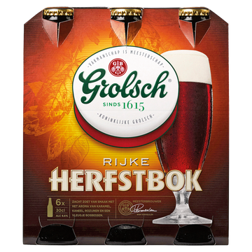 Jumbo Grolsch - Rijke Herfstbok - Fles - 6 x 300ML aanbieding