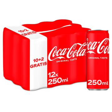Jumbo Coca-Cola Original Taste 10+2 Gratis 12 x 250ml aanbieding