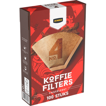 200 Stuks Koffiefilterpapier Formaat 1, Ongebleekt waaiervormig