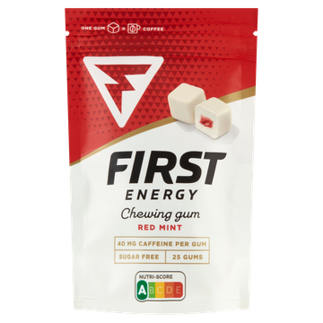 First Energy Chewing Gum Red Mint 25 Stuks 60g bestellen? - Koek, snoep ...