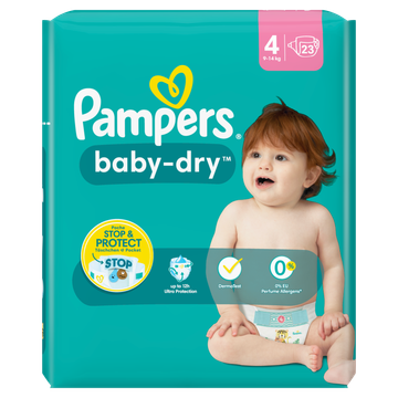 Structureel Karakteriseren Grens Pampers Baby-Dry Maat 4, 23 Luiers, 9kg-14kg bestellen? - Baby, peuter —  Jumbo Supermarkten