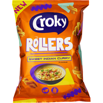 Jumbo Croky Rollers Sweet Indian Curry Flavour 100g aanbieding