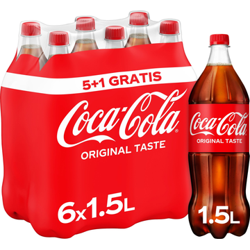 Jumbo Coca-Cola Original Taste 5+1 Gratis PET Fles 6 x 1, 5L aanbieding